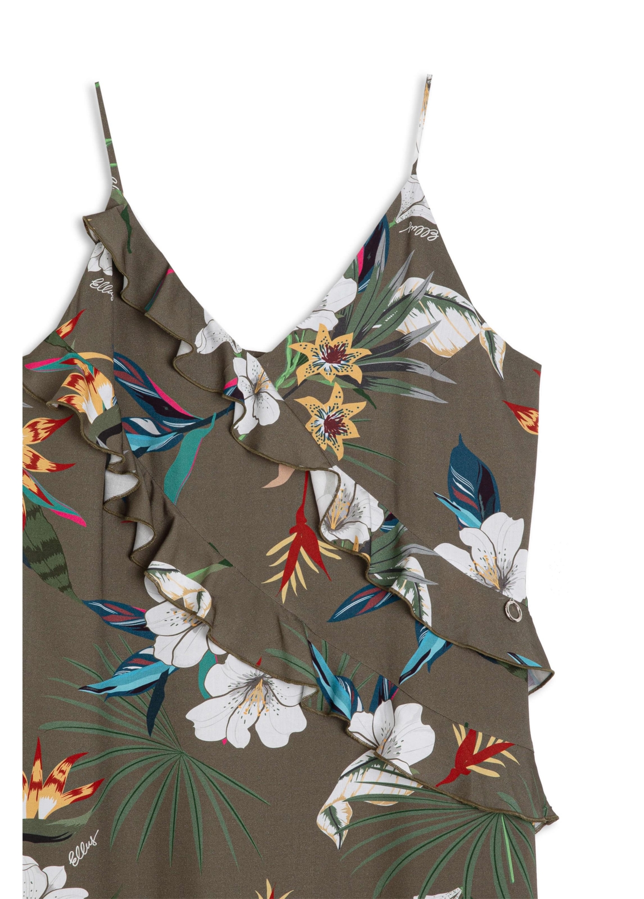 Flower Visco Ruffle Strap Midi Padrao 2