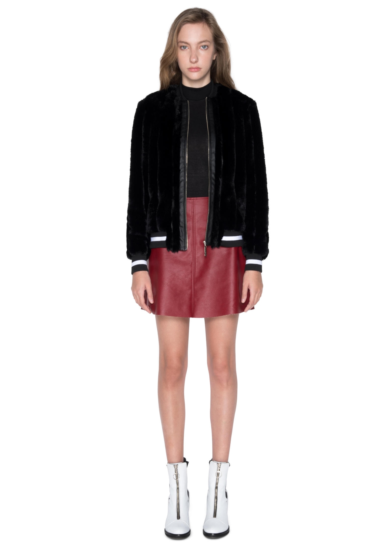 Fur Chinchila Bomber Preto