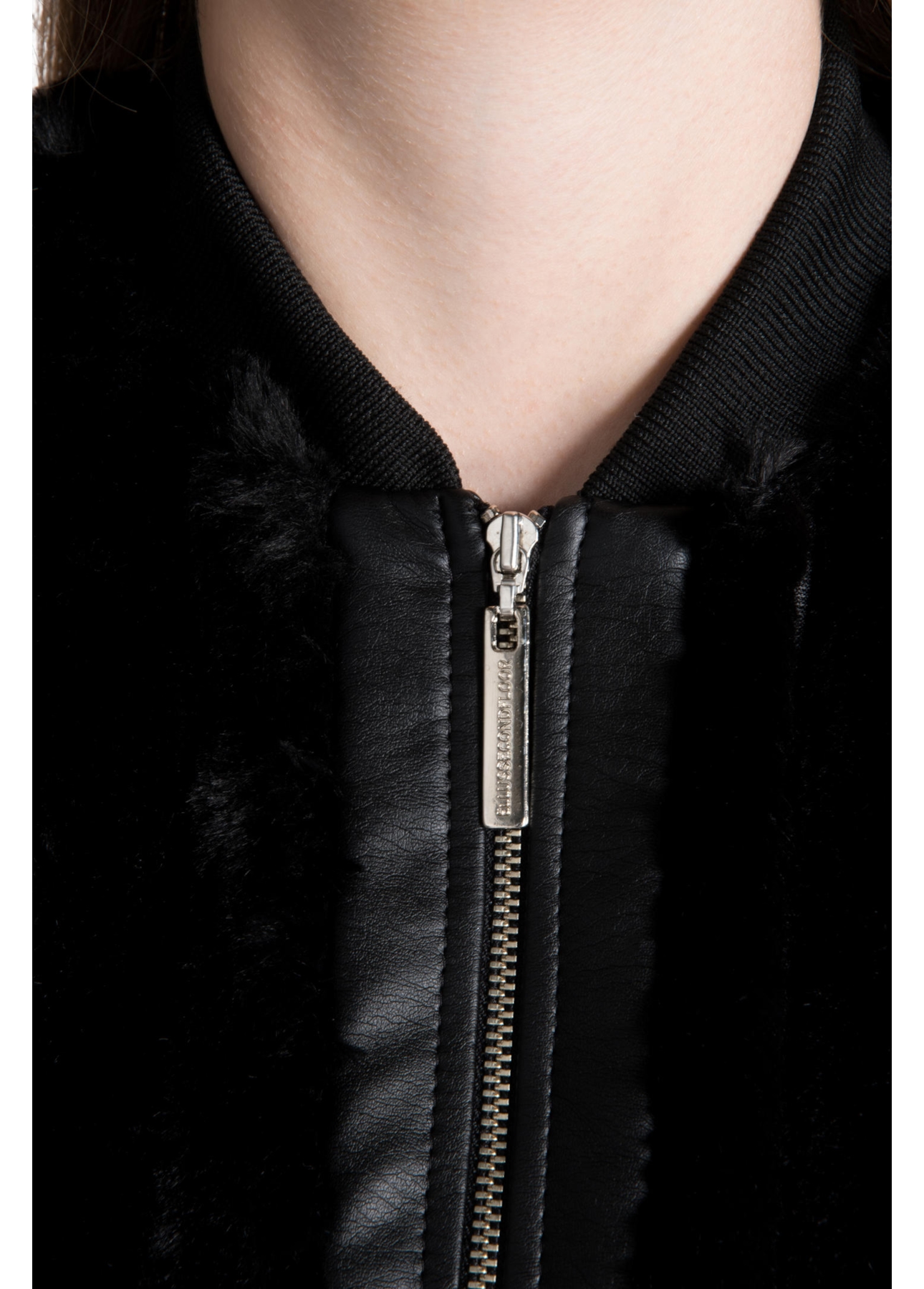 Fur Chinchila Bomber Preto