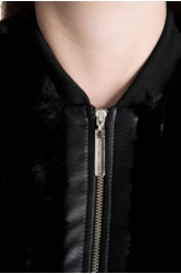 Fur Chinchila Bomber Preto