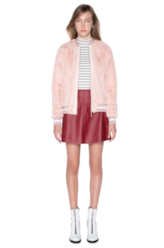 Fur Chinchila Bomber Rosê