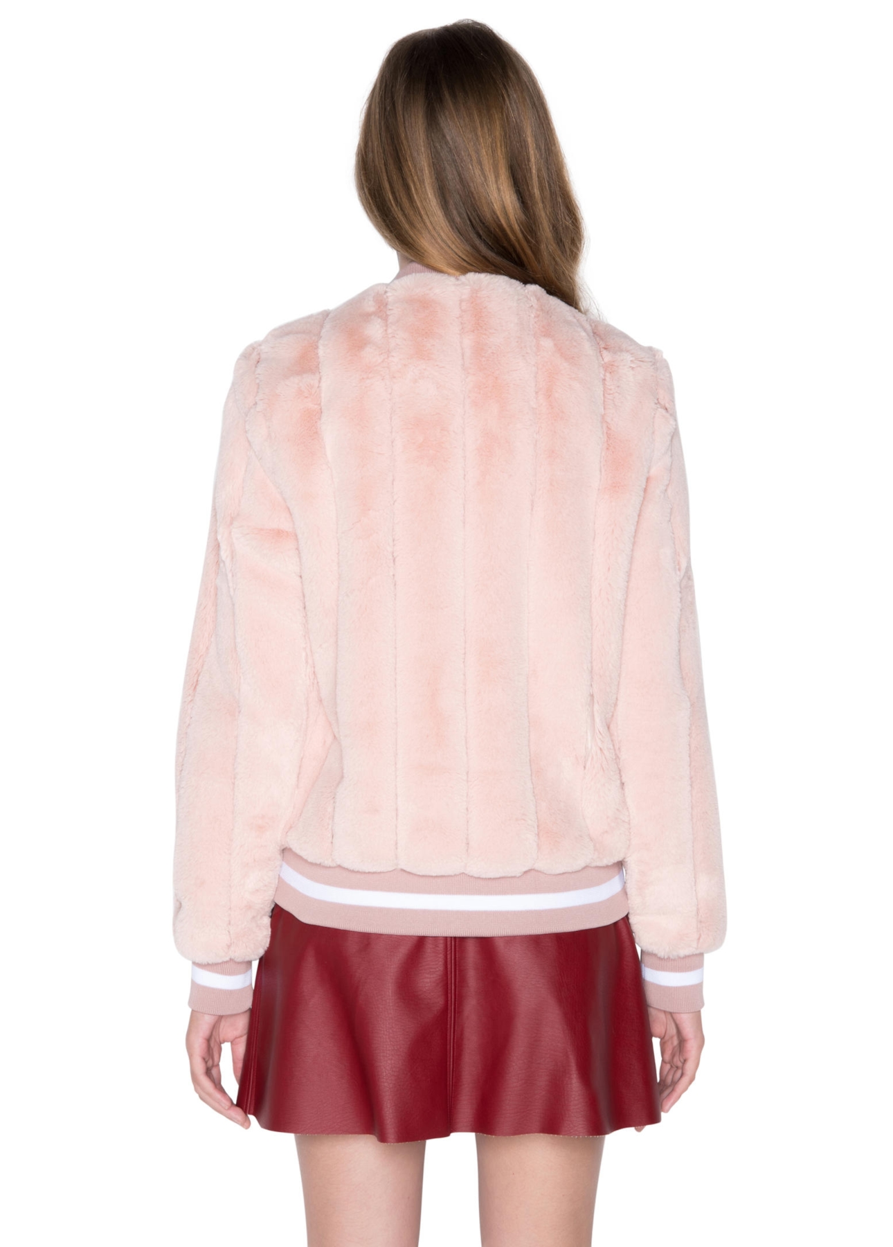 Fur Chinchila Bomber Rosê