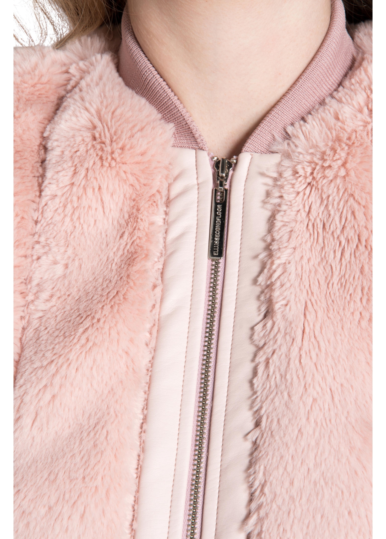 Fur Chinchila Bomber Rosê