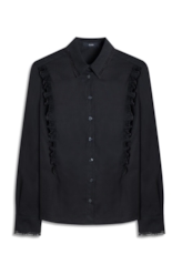 Galles Ruffled Shoulders Slim Preto