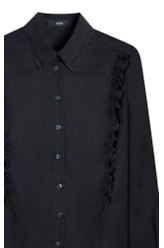 Galles Ruffled Shoulders Slim Preto