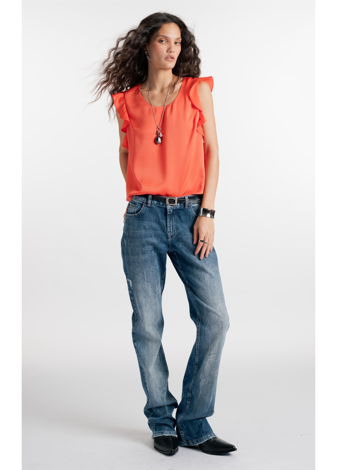High Comfort Stretch (Low Rise Boot Cut) Claro Com Resina