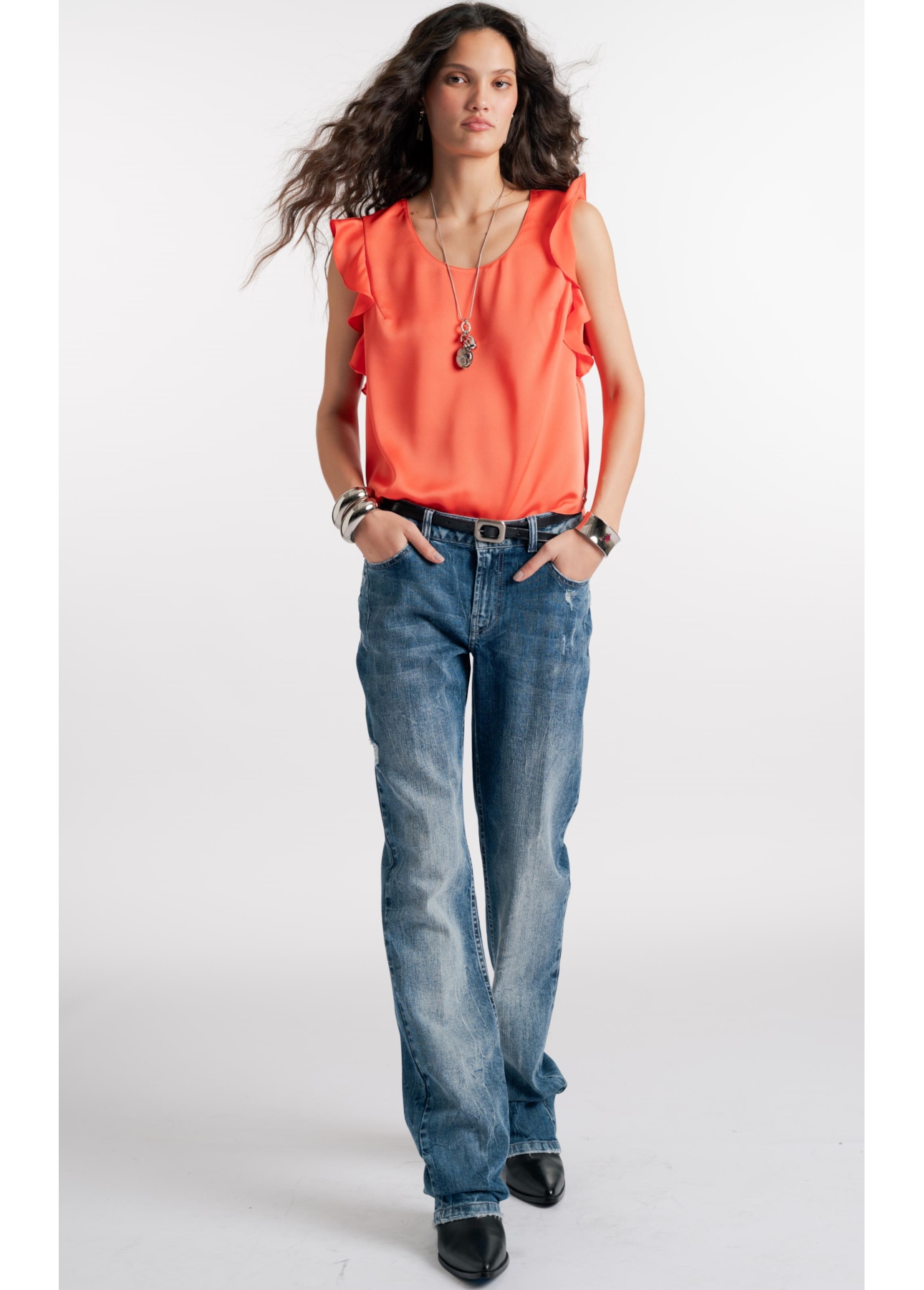 High Comfort Stretch (Low Rise Boot Cut) Claro Com Resina