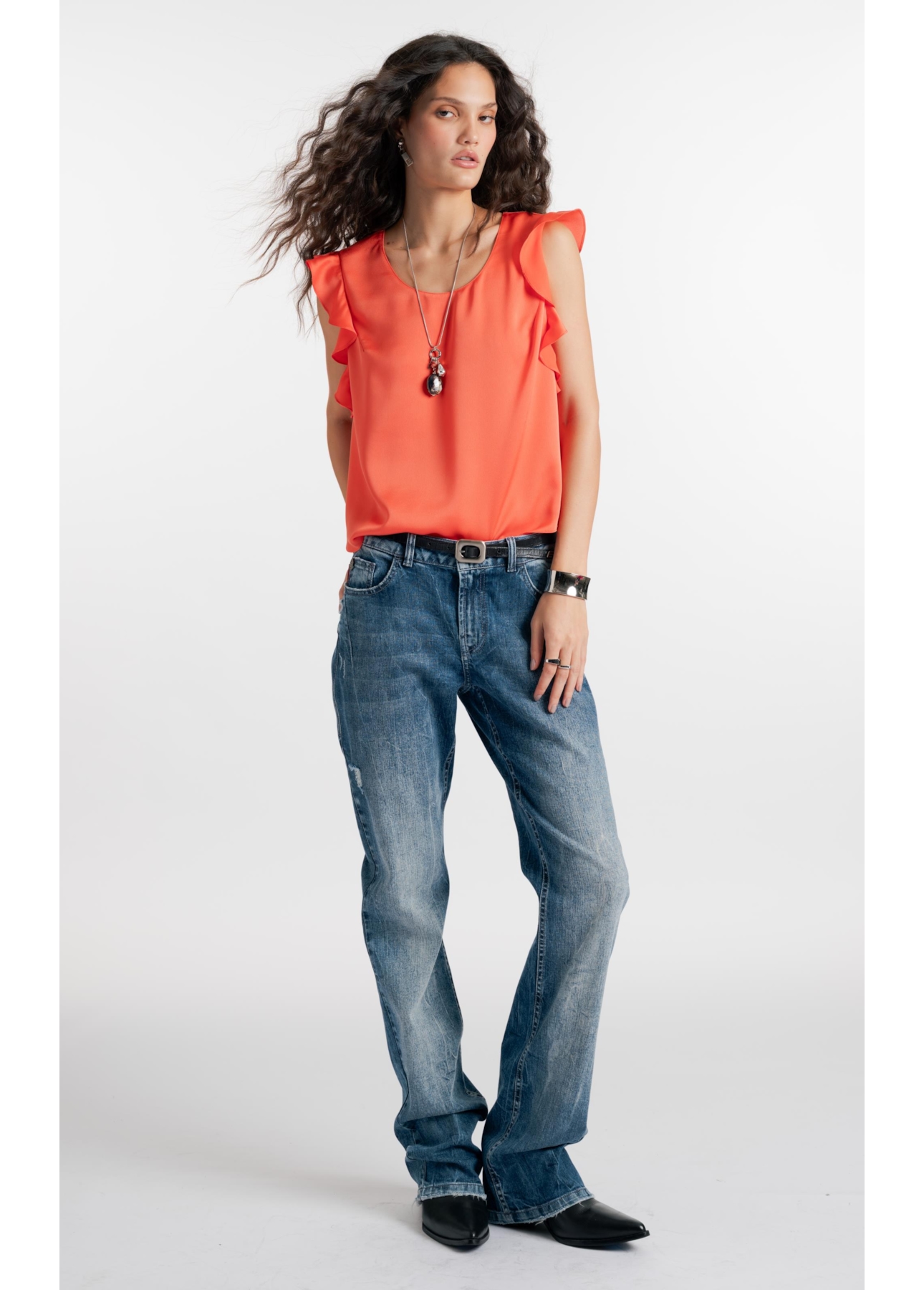 High Comfort Stretch (Low Rise Boot Cut) Claro Com Resina