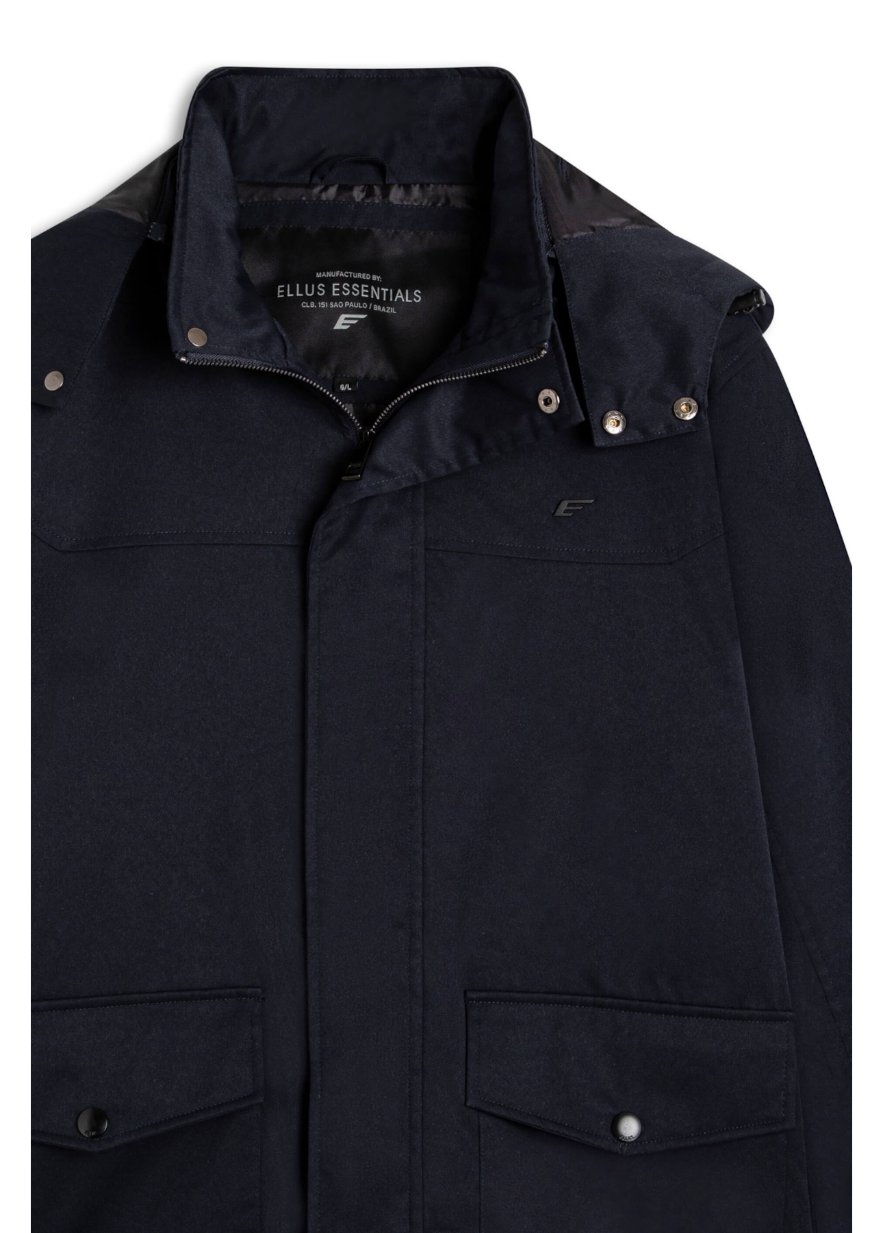 Jacket Nylon Twill W/ Hood Dark Navy