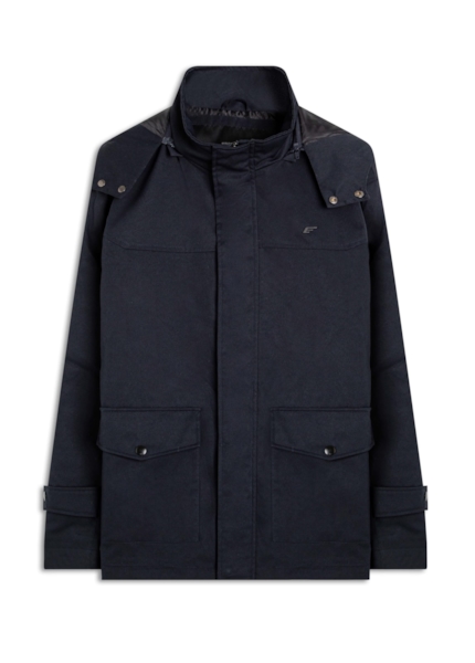 Jacket Nylon Twill W/ Hood Dark Navy