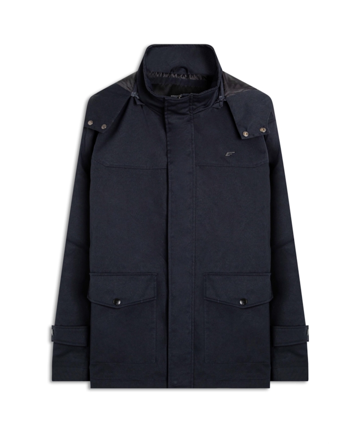 Jacket Nylon Twill W/ Hood Dark Navy