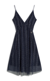 Jaguar Plisse One Shoulder Dress Dark Navy