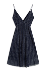 Jaguar Plisse One Shoulder Dress Dark Navy