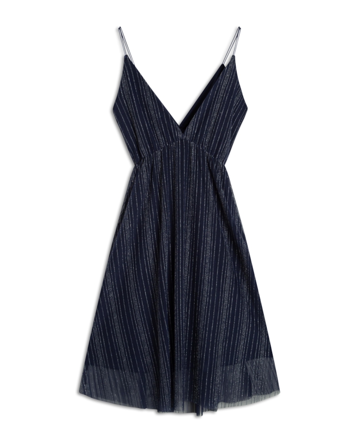 Jaguar Plisse One Shoulder Dress Dark Navy