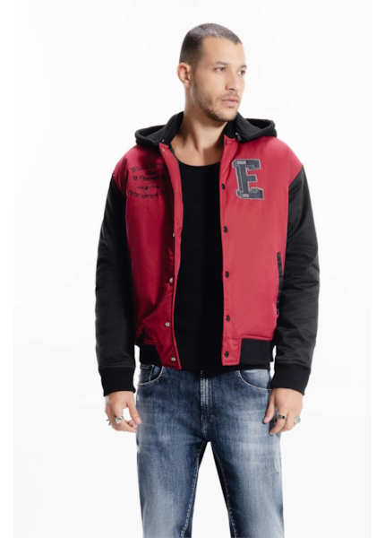 Jaqueta Baseball Ny Embroidery Bordeaux