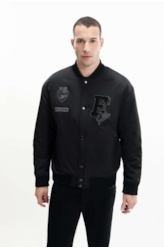 Jaqueta Baseball Patch Preto