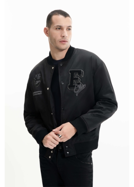 Jaqueta Baseball Patch Preto