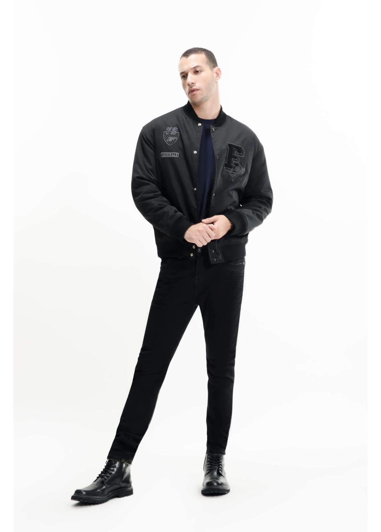 Jaqueta Baseball Patch Preto