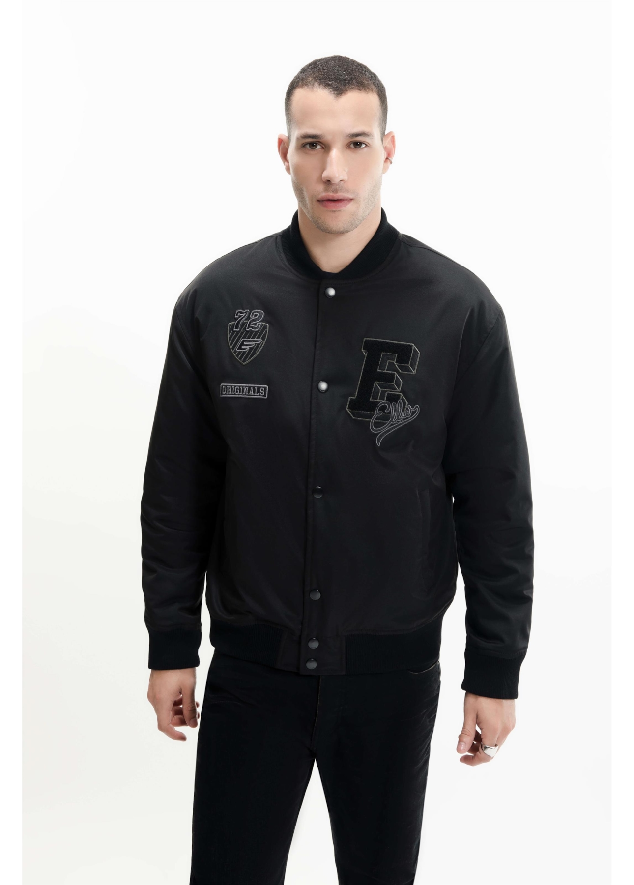 Jaqueta Baseball Patch Preto