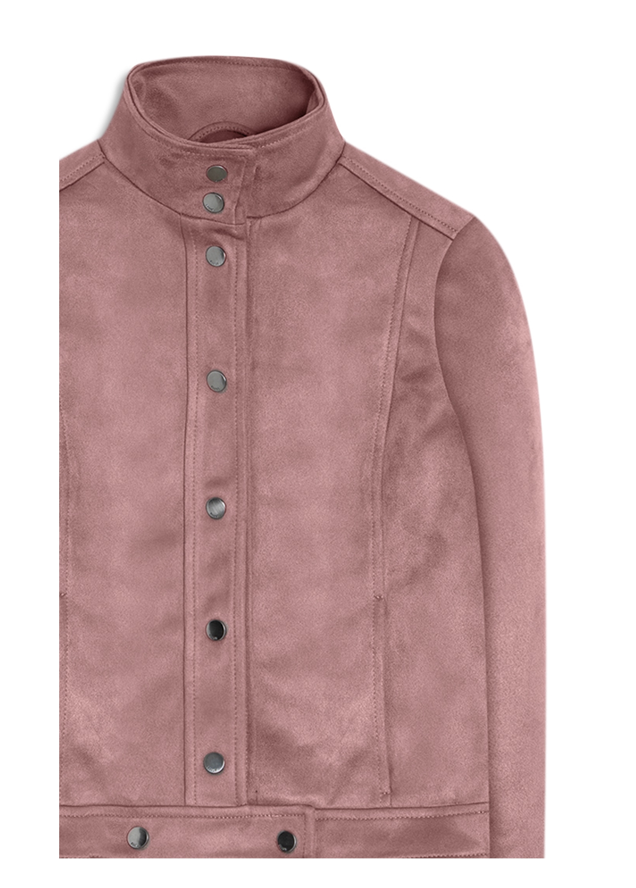 Jaqueta Biker Washed Suede Blush