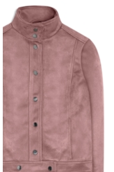 Jaqueta Biker Washed Suede Blush