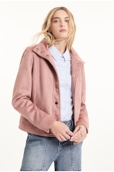 Jaqueta Biker Washed Suede Blush