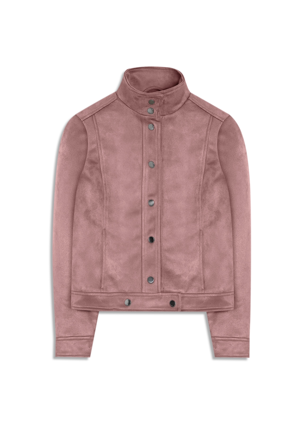 Jaqueta Biker Washed Suede Blush