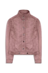 Jaqueta Biker Washed Suede Blush