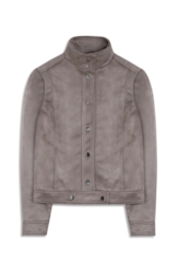 Jaqueta Biker Washed Suede Mouse