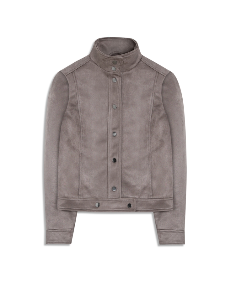 Jaqueta Biker Washed Suede Mouse