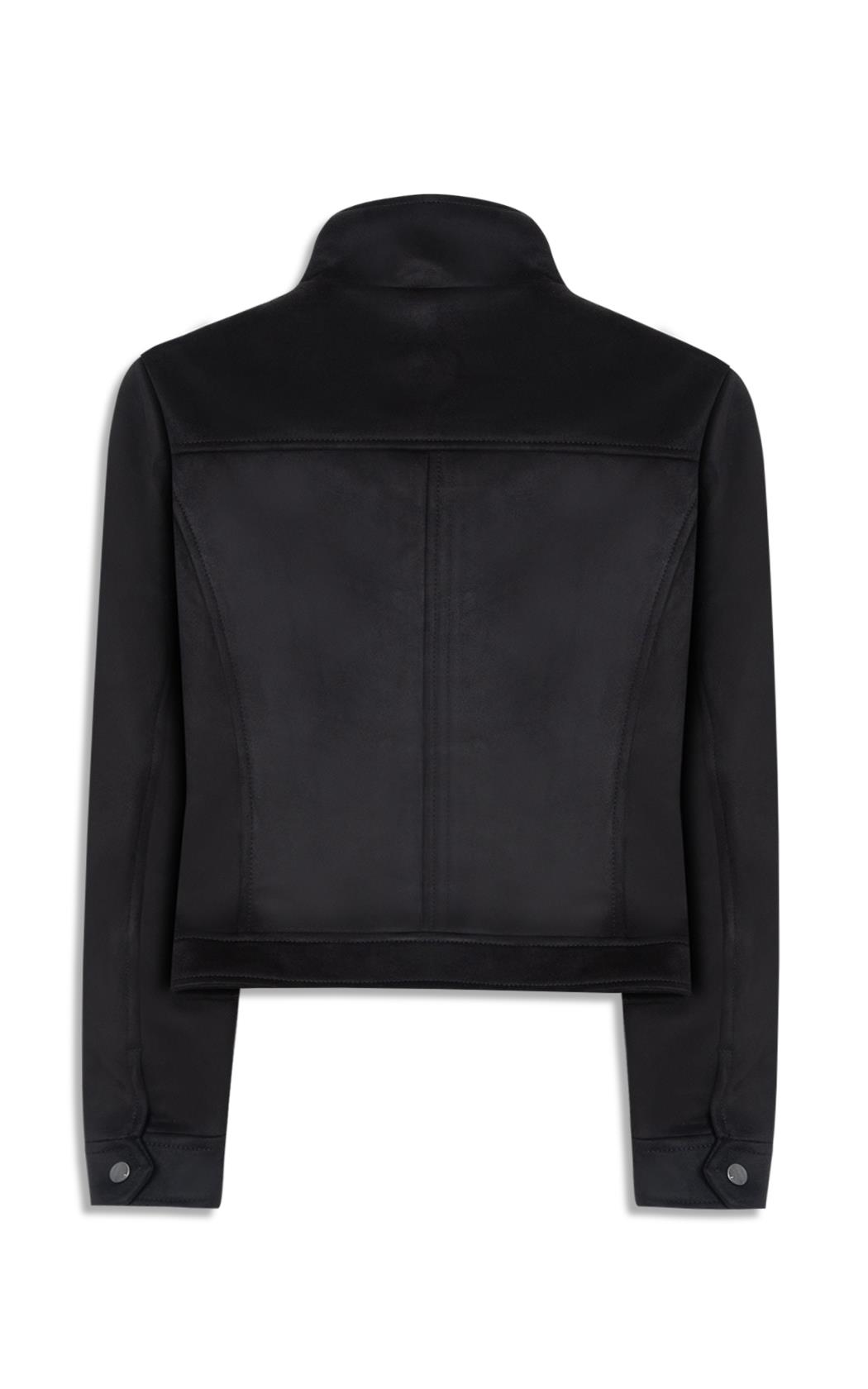 Jaqueta Biker Washed Suede Preto