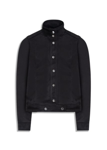 Jaqueta Biker Washed Suede Preto