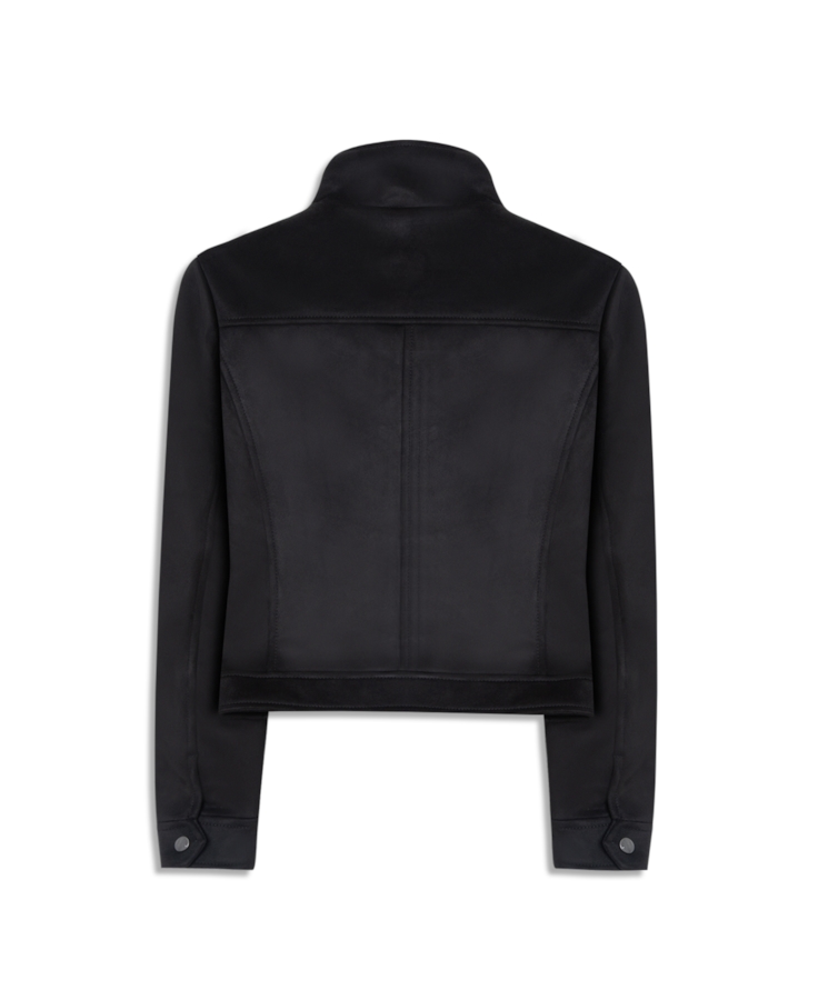 Jaqueta Biker Washed Suede Preto