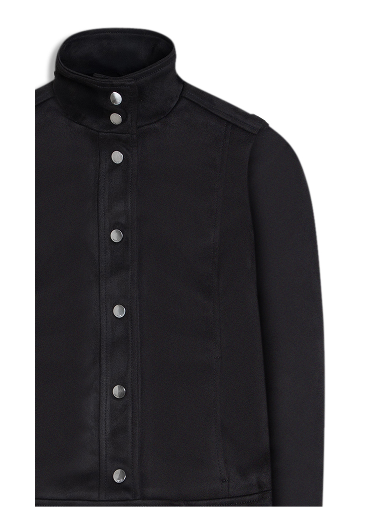 Jaqueta Biker Washed Suede Preto