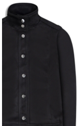 Jaqueta Biker Washed Suede Preto