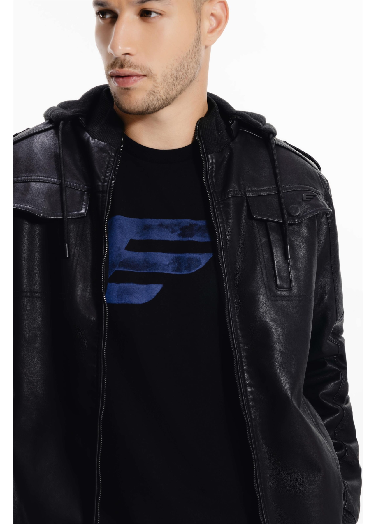 Jaqueta Bomber Hood Preto