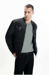 Jaqueta Bomber Ny Embroidery Preto