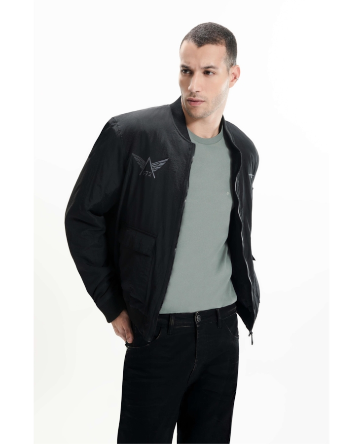 Jaqueta Bomber Ny Embroidery Preto