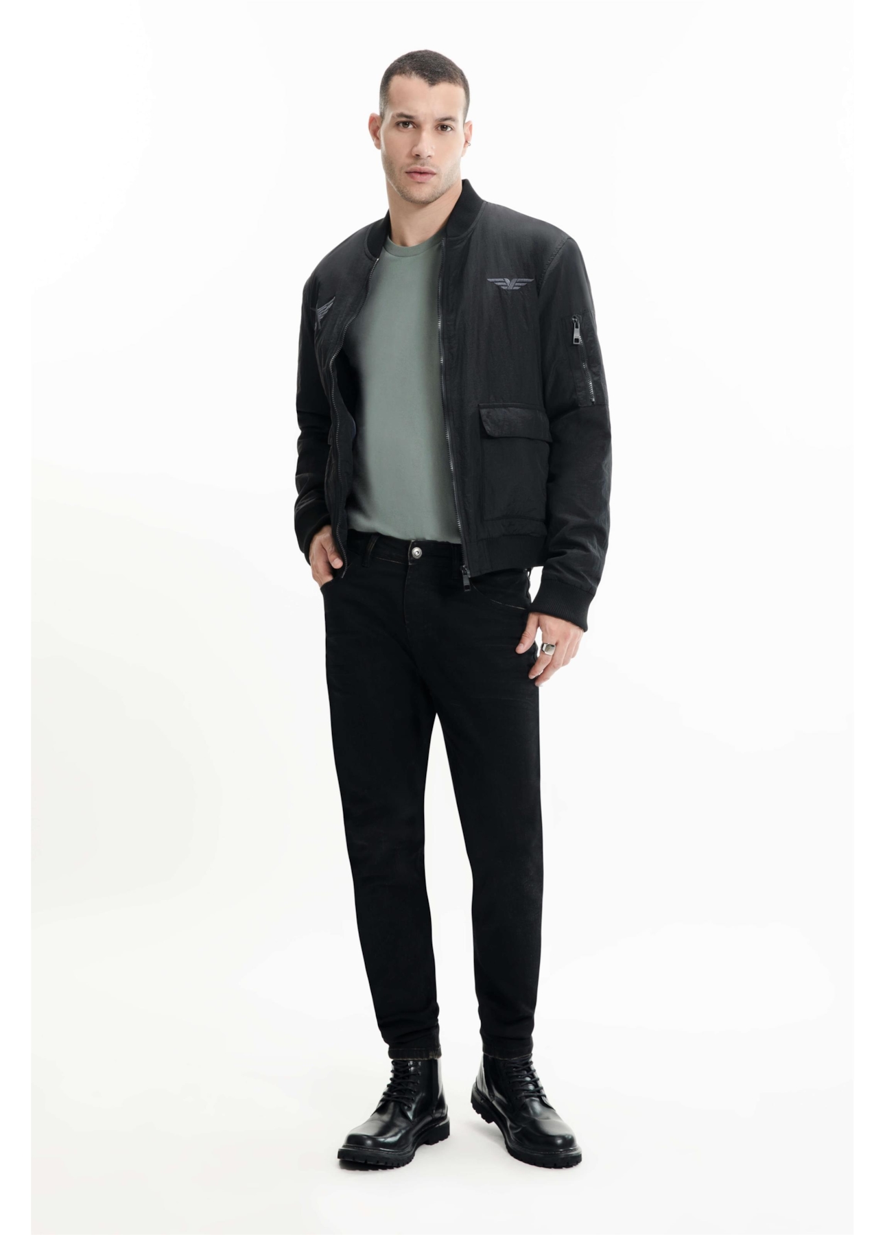 Jaqueta Bomber Ny Embroidery Preto