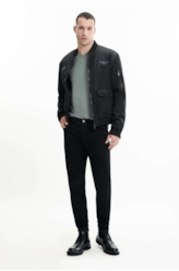 Jaqueta Bomber Ny Embroidery Preto