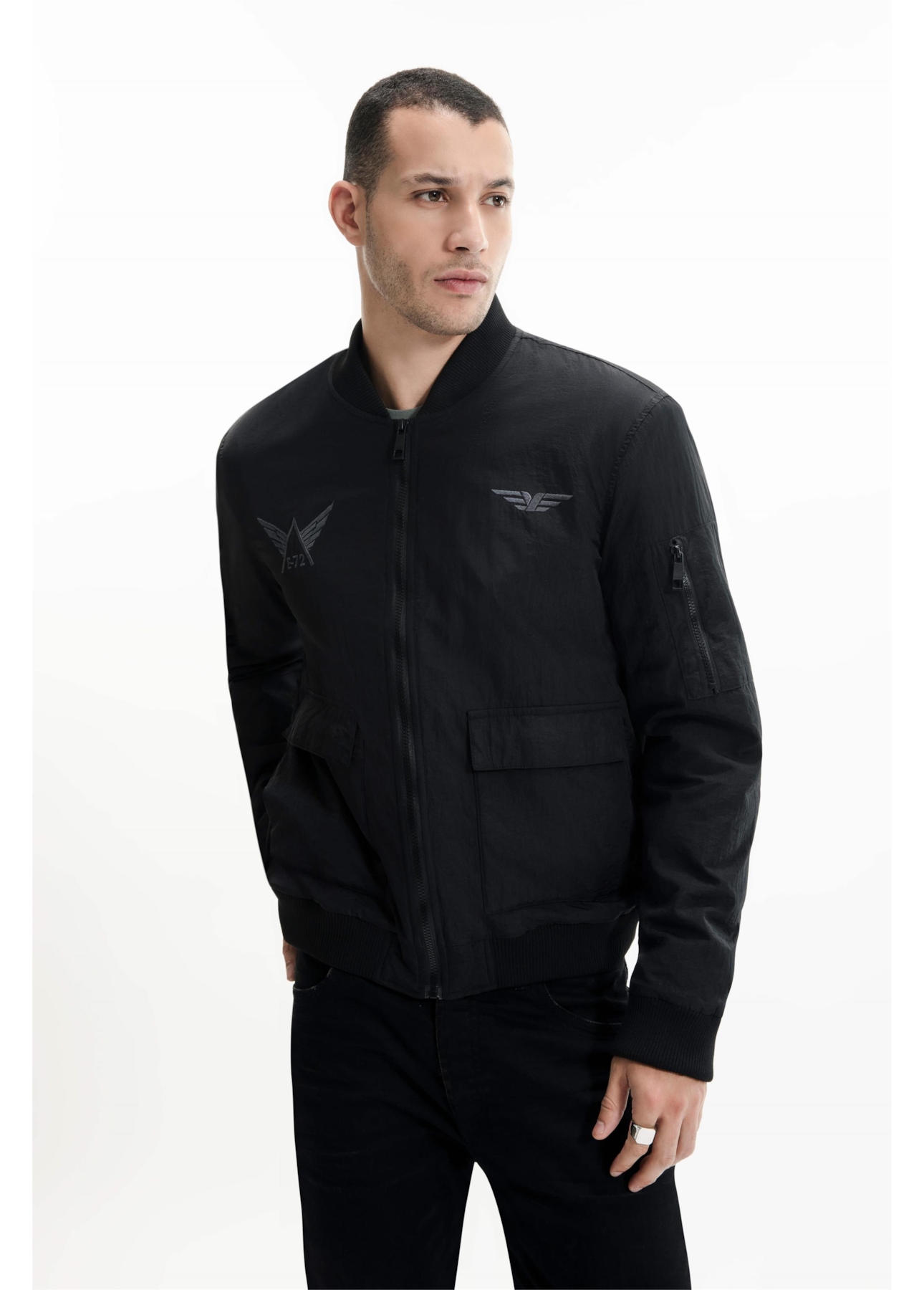 Jaqueta Bomber Ny Embroidery Preto