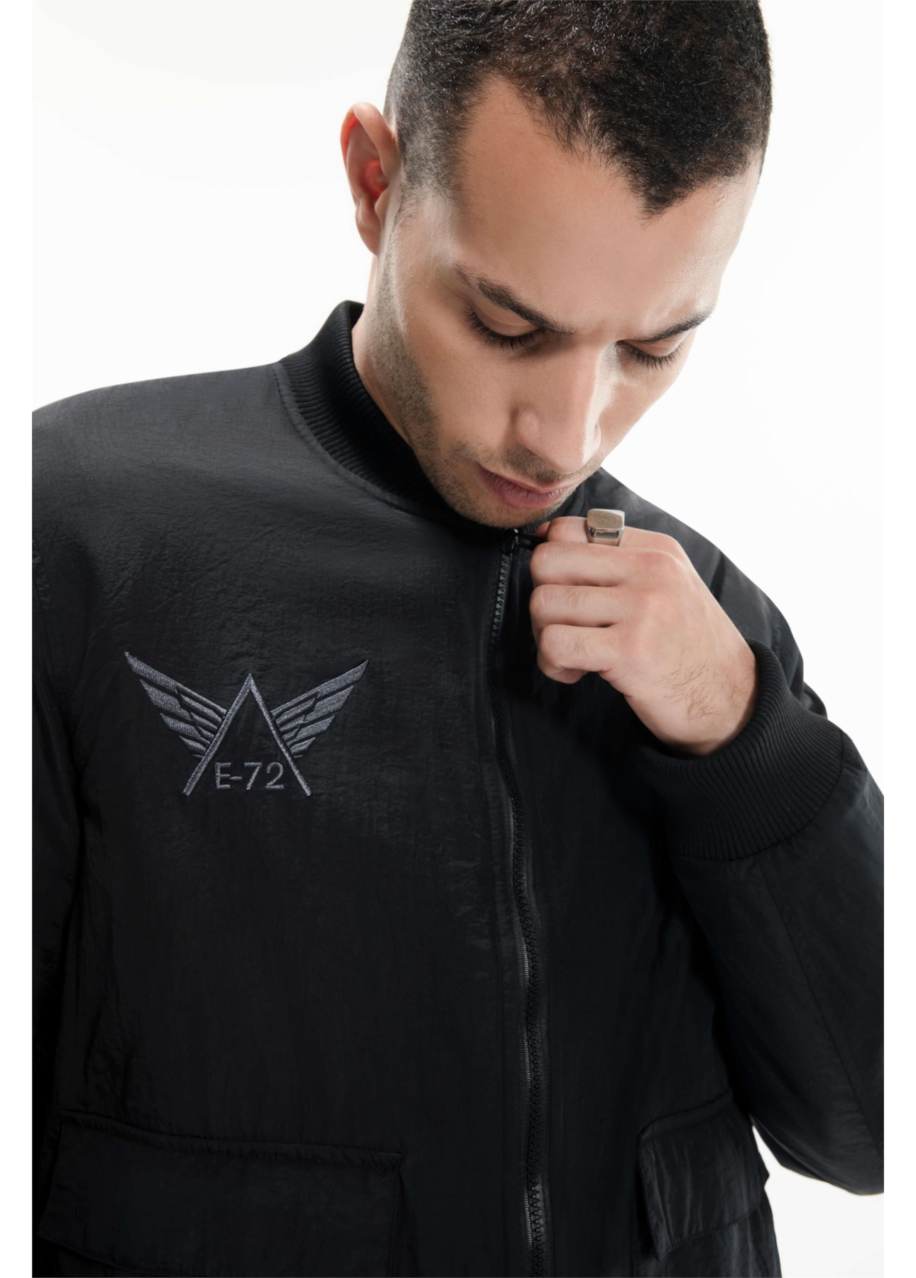 Jaqueta Bomber Ny Embroidery Preto