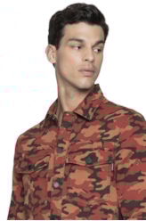 Jaqueta Camouflage Color Caramelo C/ Vermelho