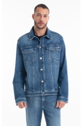Jaqueta Classic Denim Elastic Basica e Asa Lav.Claro C/ Tie Dye