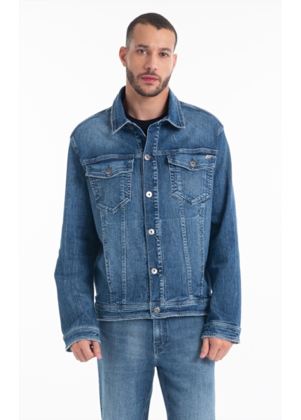 Jaqueta Classic Denim Elastic Basica e Asa Lav.Claro C/ Tie Dye