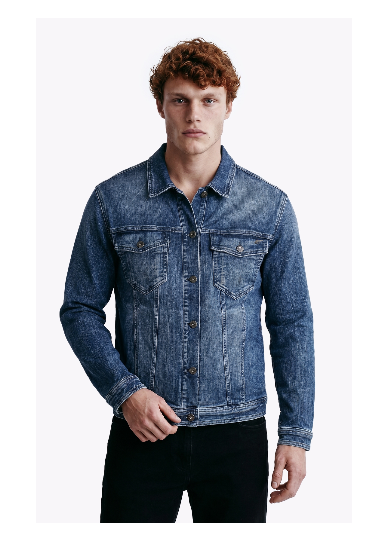 Jaqueta Classic Denim Elastic Basica e Asa Lav.Claro C/ Tie Dye