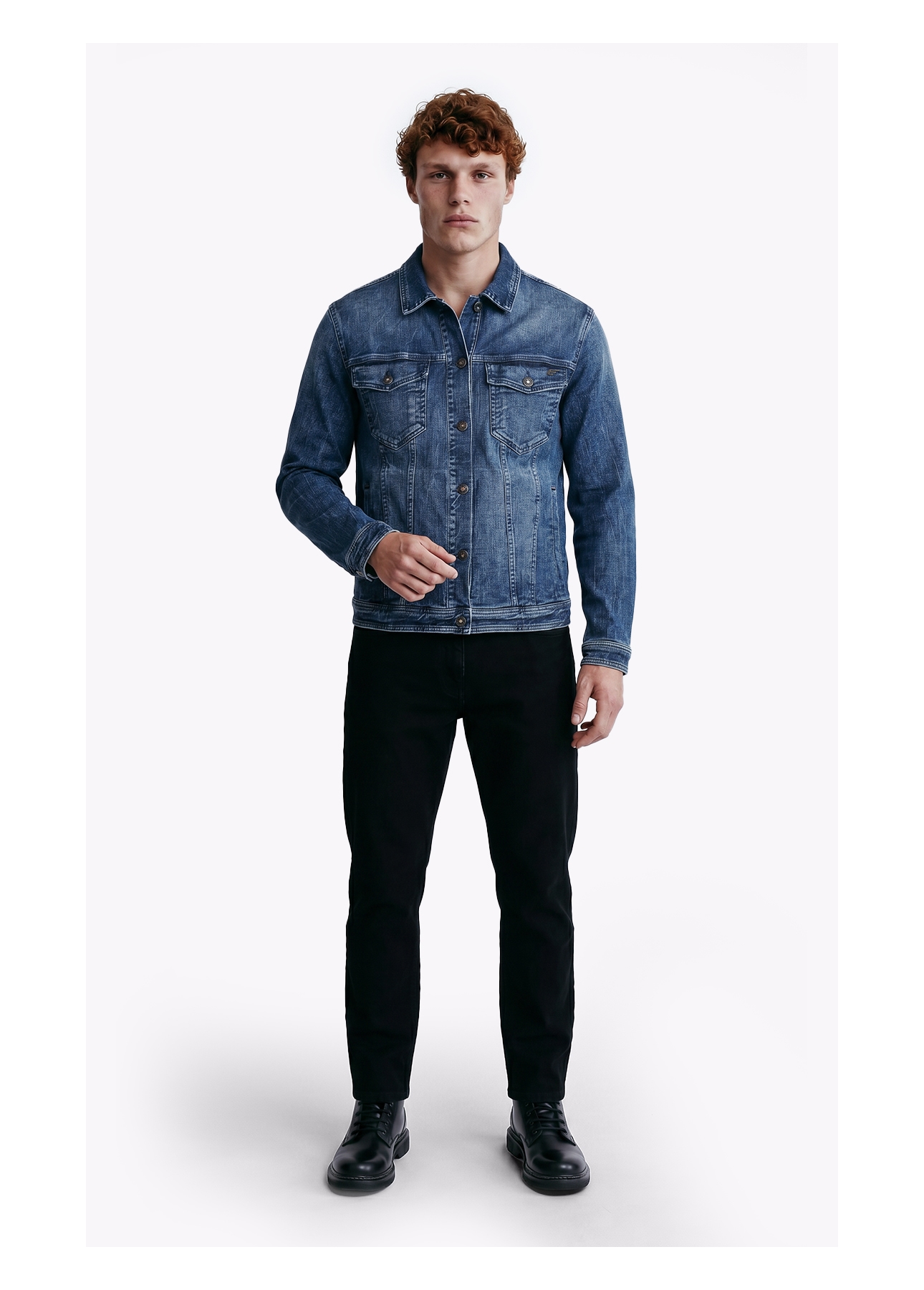 Jaqueta Classic Denim Elastic Basica e Asa Lav.Claro C/ Tie Dye