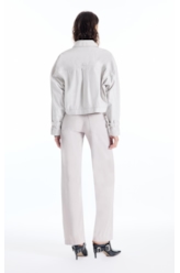 Jaqueta Color Twill Oversized Cropped Silver