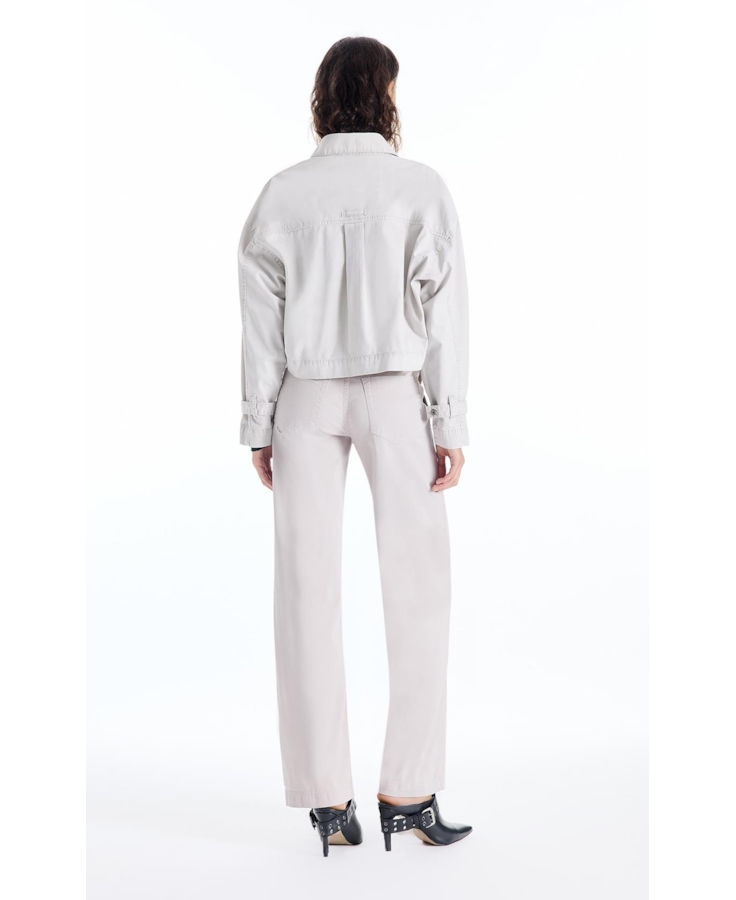 Jaqueta Color Twill Oversized Cropped Silver
