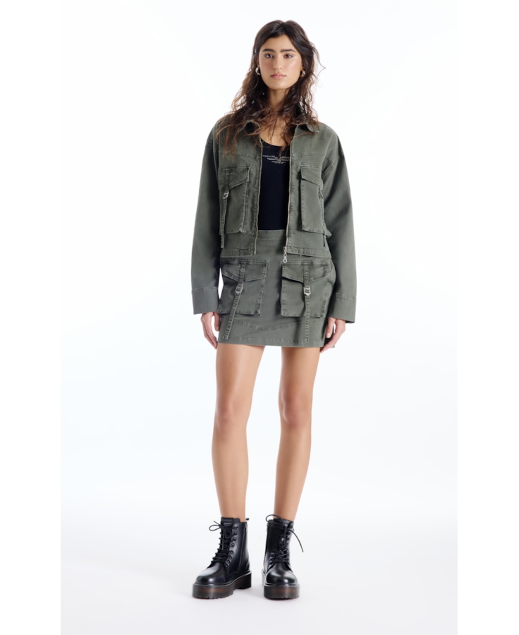 Jaqueta Color Twill Power Cargo Verde Escuro